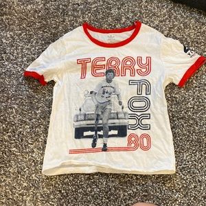 White Adidas 40 year marathon of hope tee